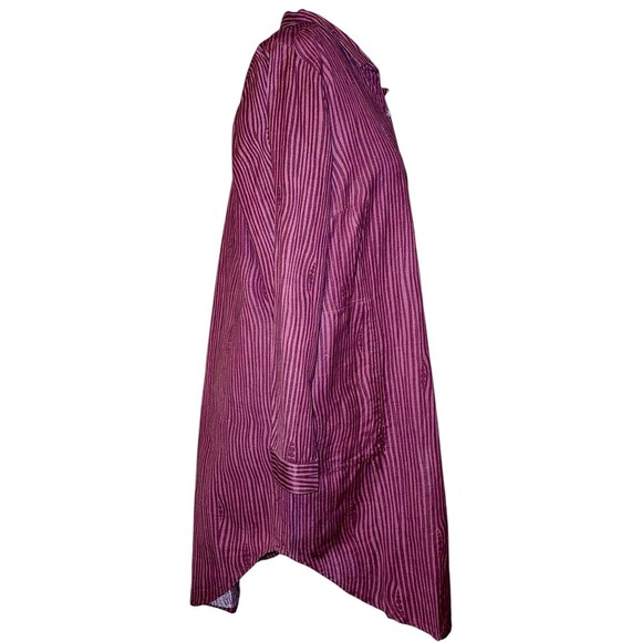 Gudrun Sjoden Womens Boho Lagan Look Dress Linen Cotton Striped W Pockets Sz XL - Picture 5 of 7